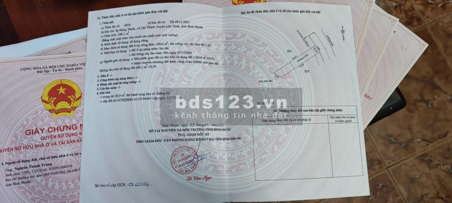 Đất Lộc Thịnh Lôc Ninh sổ sản giá đầu tư sinh lời cao, liên hệ 0936133778 sổ sẵn bàn giao ngay