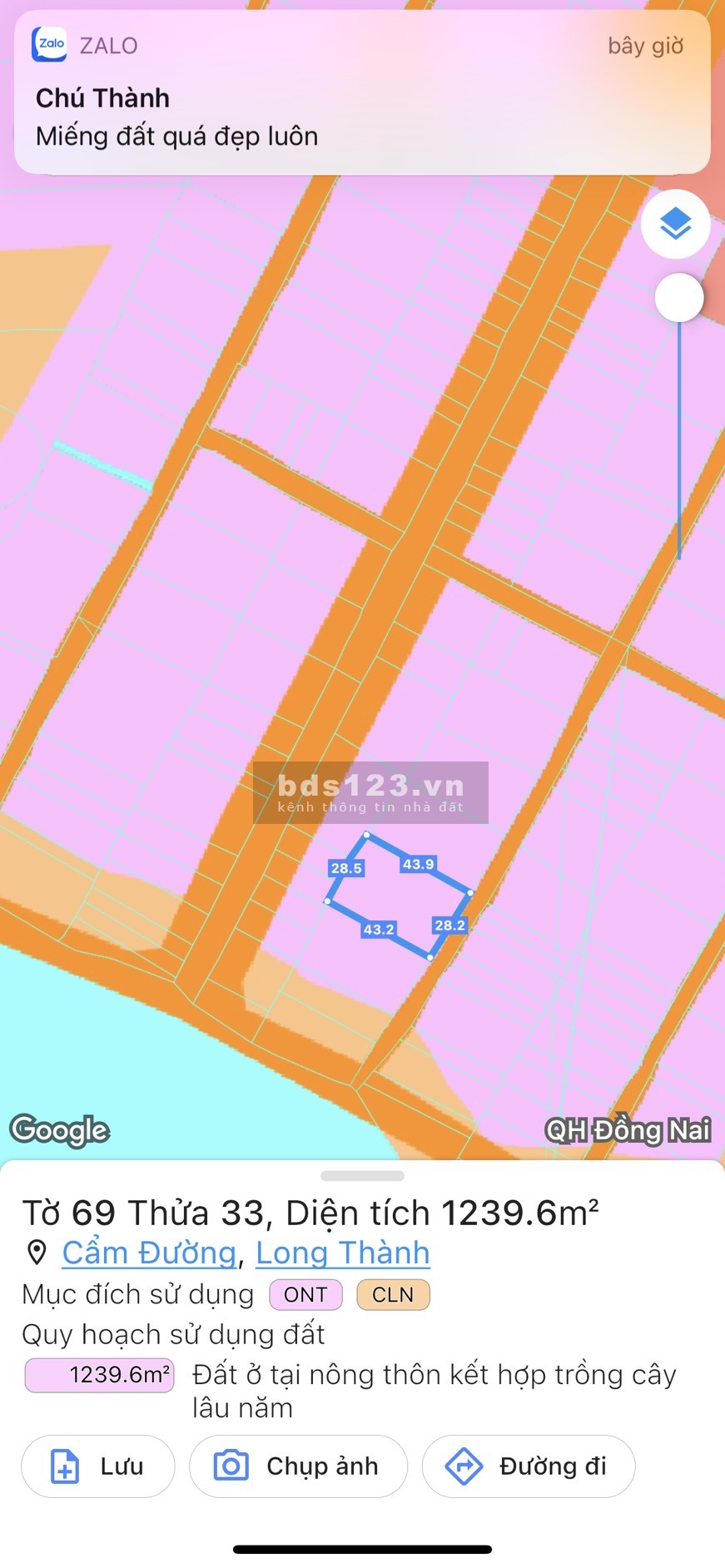 Ngộp tiền bán gấp lô đất Suối Quýt- Đồng Nai. Có thổ cư. Liên hệ 0932 689 228