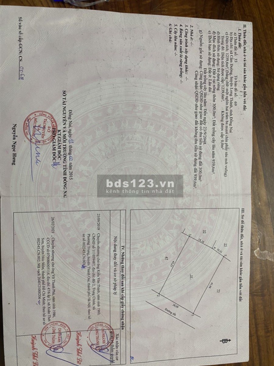Ngộp tiền bán gấp lô đất Suối Quýt- Đồng Nai. Có thổ cư. Liên hệ 0932 689 228