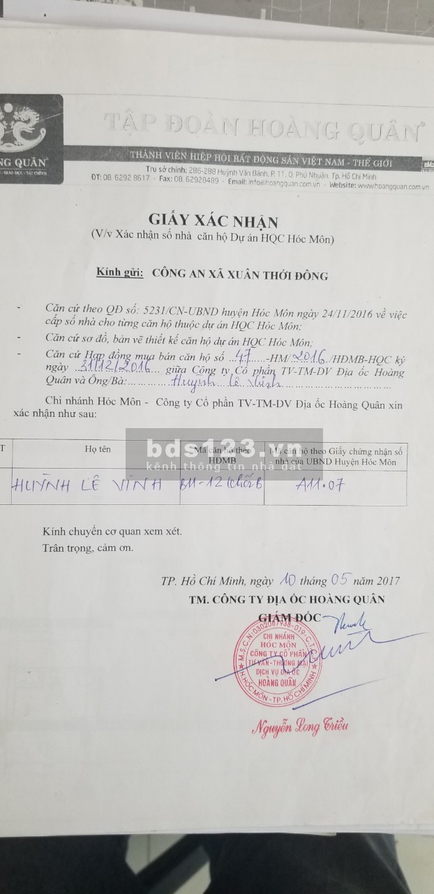 Cho thuê Căn hộ (70m2) A11/07 Chung cư Pandora, đường Nguyễn Thị Sóc, Huyện Hóc Môn,