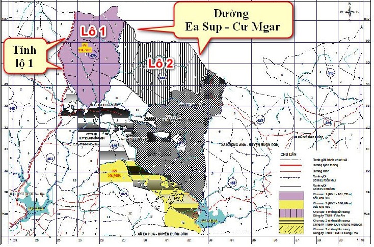Lô đất đẹp 950 Hecta, hơn 10 km mặt tiền đường tỉnh lộ 1 huyện Buôn Đôn