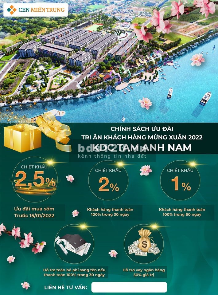 Chỉ 1.5 tỷ sở hữu lô đất 155m2 ven sông Trường Giang khu KT Tam Anh Nam đã có sổ
