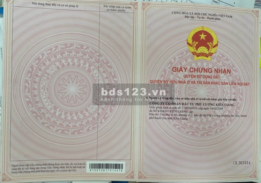 Cần bán căn song lập tại khu đô thị mới Phú Cường, sổ hồng vĩnh viễn lâu dài, giá đầu tư