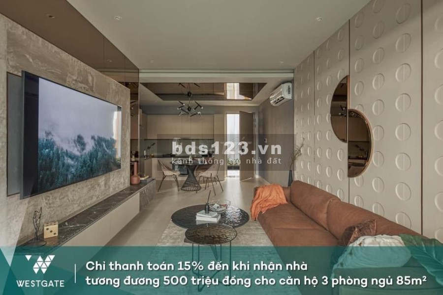 WestGate Thanh Toán Chỉ 510Tr - Sở Hữu Căn Hộ 3PN 85m2 Ngay Khu Hành Chính, Đặt Chỗ Không Mất Tiền