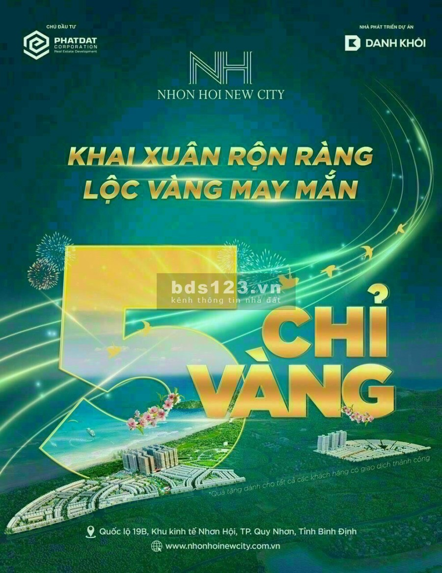 Tập Đoàn Danh KhôI gửi lì xì lộc may mắn đến quý khách hàng: Nhơn Hội New City, lhcc