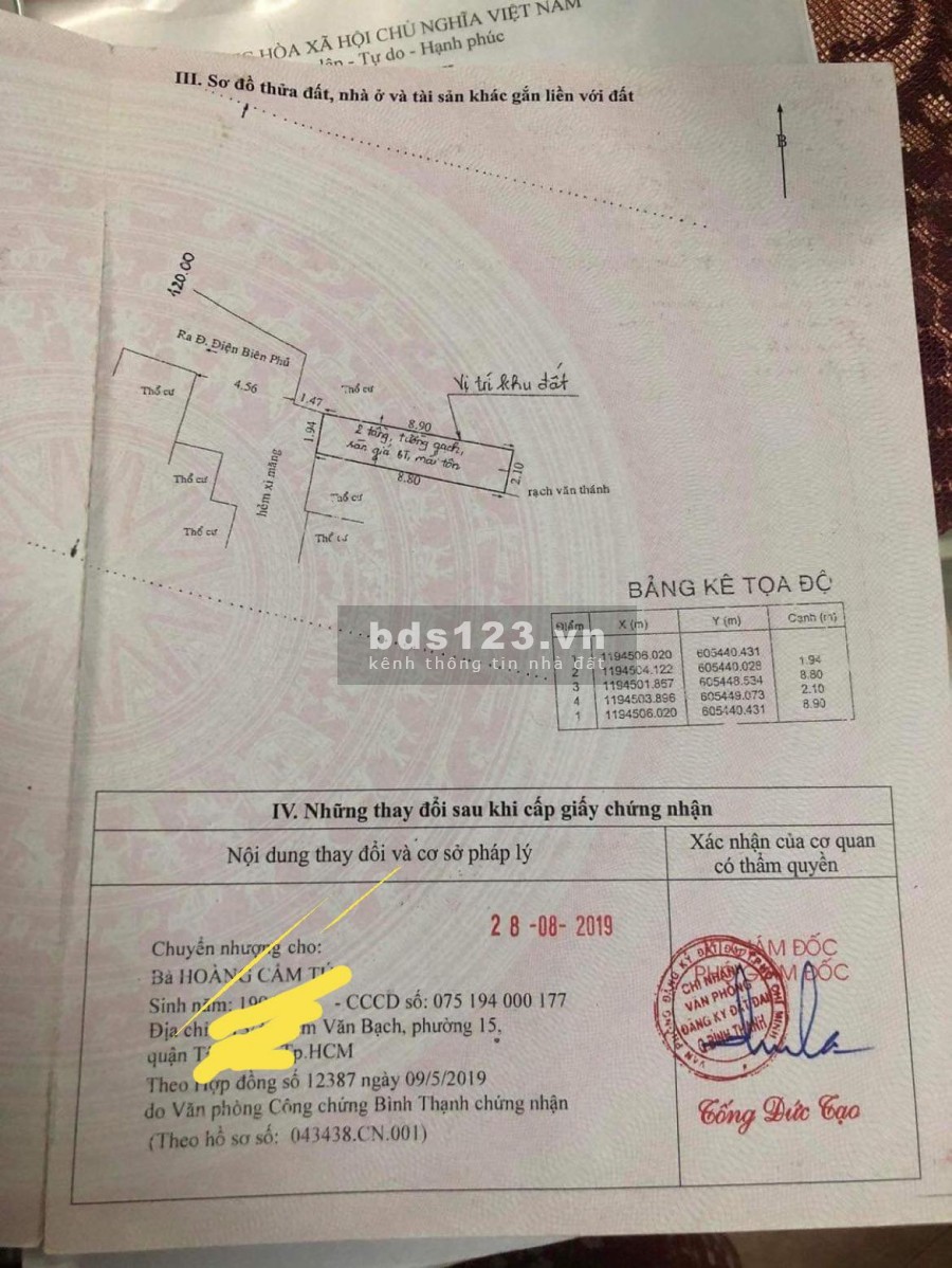 Nhà bán 1 trệt 1 lầu, Điện Biên Phủ, ngay ngã tư hàng xanh, đại học Hutech, giá tốt 2.2 tỷ