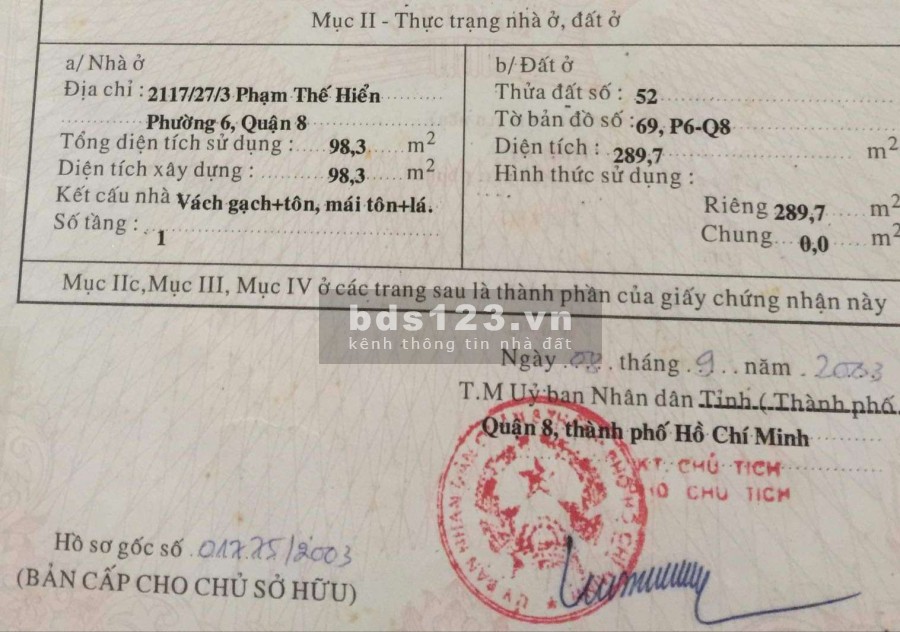 Bán dãy phòng trọ hiện đang cho thuê đường Phạm Thế Hiển, phường 6, Quận 8