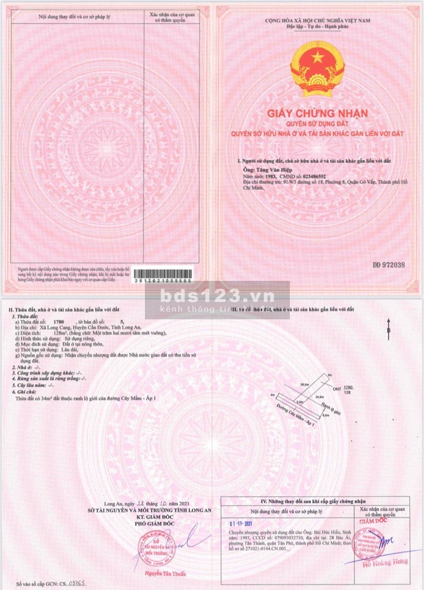 Sang nhượng đất thổ cư đã có sổ hồng giá chỉ 11 triệu/m2, pháp lý chính chủ, tiện ích đủ