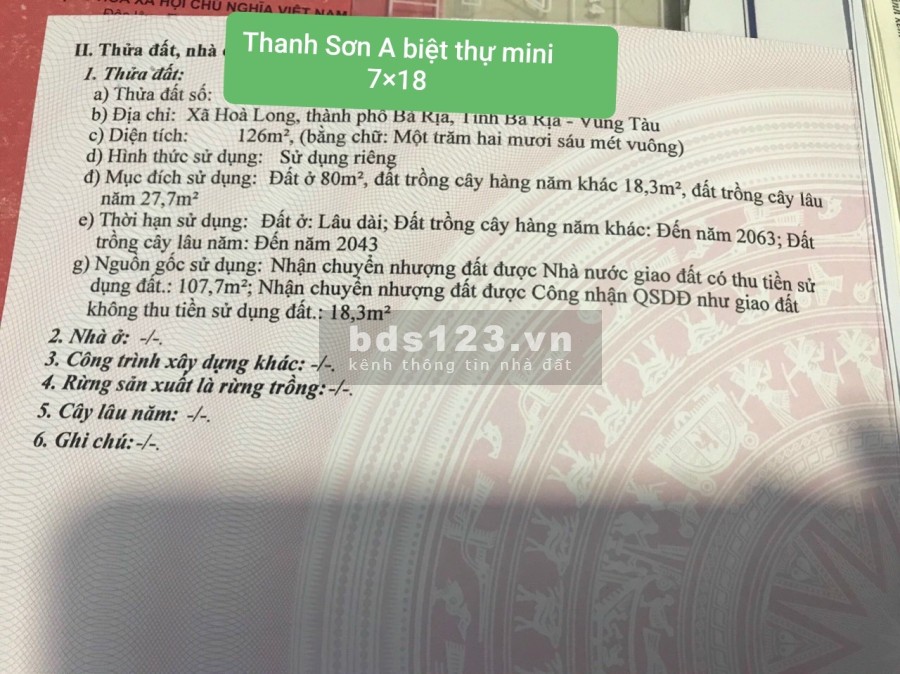 Thanh Sơn A- biệt thự mini diện tích sử dụng 7*18 đẹp giá mềm đầu tư sinh lời