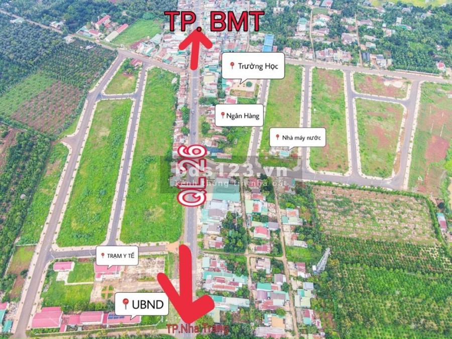 Đất nền sổ đỏ thổ cư trung tâm Ea Knuec huyện Krông Pắc chỉ từ 7tr/m2