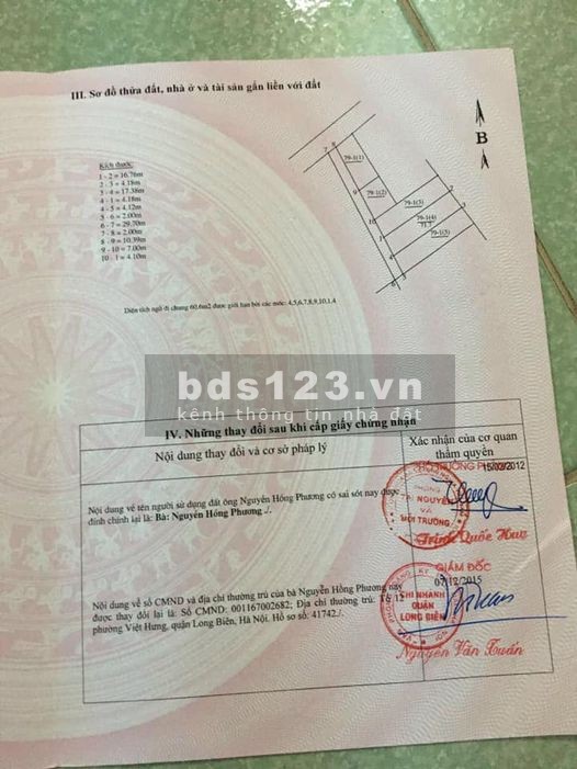 Bán đất chính chủ Giang Biên, ô tô đỗ cửa, khu Vip, giá tốt, liên hệ 0356807950