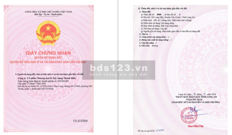 Đất nền Long Hậu, trực tiếp chủ đầu tư, mở bán 268 nền đẹp nhất hạ tầng hoàn thiện, sổ đỏ riêng