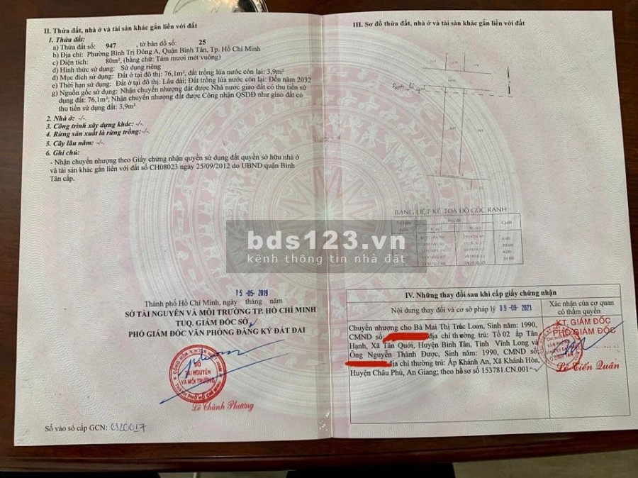 Bán đất hẻm oto, phường Bình Trị Đông A, Quận Bình Tân khu vực yên tĩnh, sổ hồng riêng
