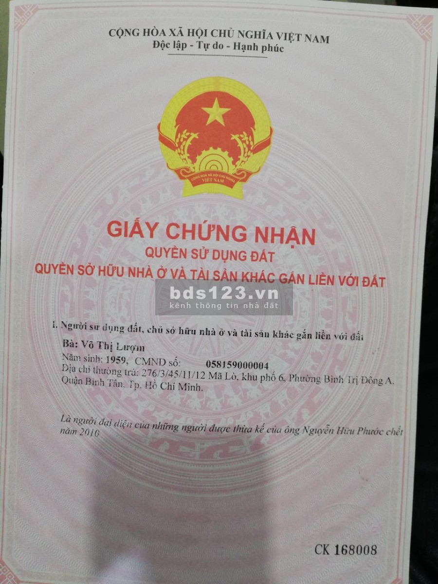 Bán nhà diện tích 3.5 x 8m kiên cố khu an ninh, Bình Trị Đông A, Quận Bình Tân