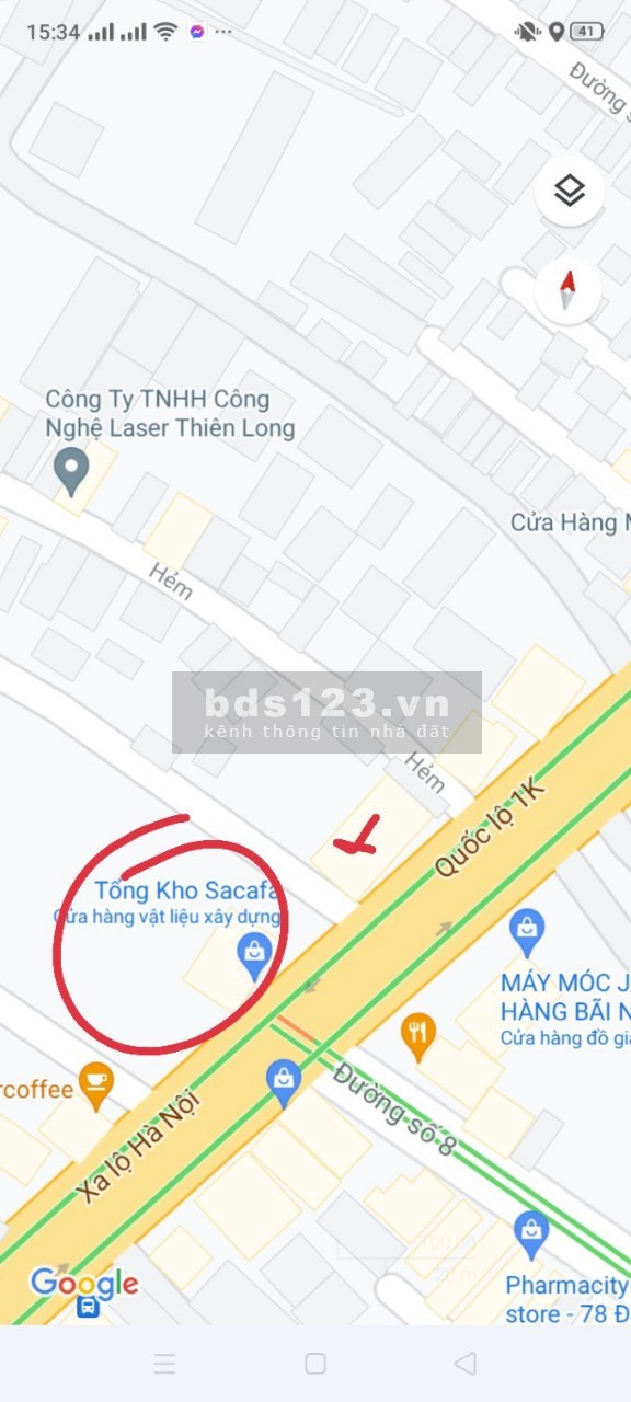 Mặt tiên kinh doanh Quốc Lộ 1K, dt 1300m2, ngang 40m, hiện trạng sử dụng luôn, giá 100 tỷ