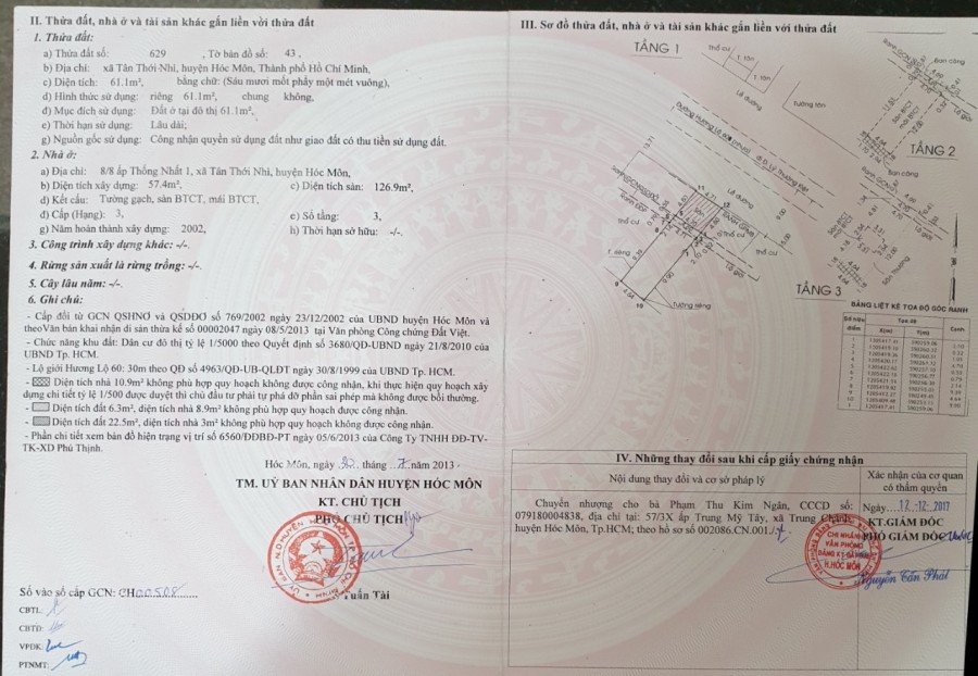 Bán nhà mặt tiền Lê Lợi, Hóc môn diện tích 4.8 x 19 đúc trệt, 2 lầu giá bán 6 tỷ, lhcc