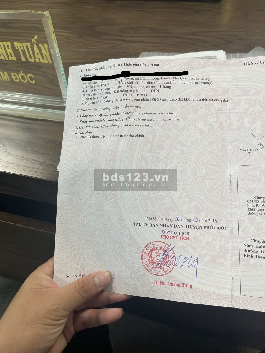 Rẻ nhất khu vực sở hữu ngay 1000m2 đất tại trung tâm thị trấn Cửa Dương, Phú Quốc