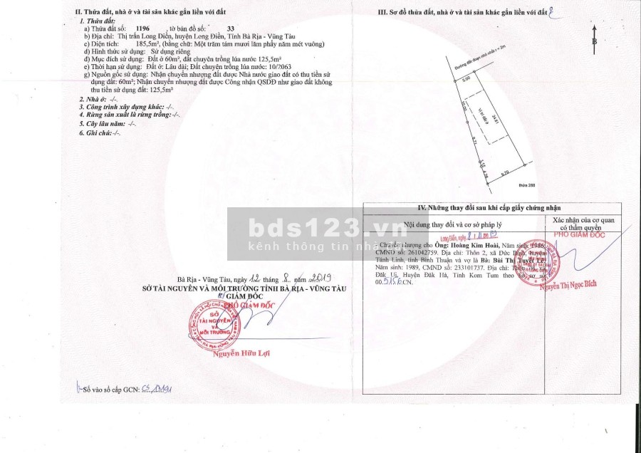 Chính chủ bán nền đất ở đô thị Long Điền 162m2 sổ đỏ, MT TL44A TTHC Bà Rịa Vũng Tàu chỉ 2,43 tỷ