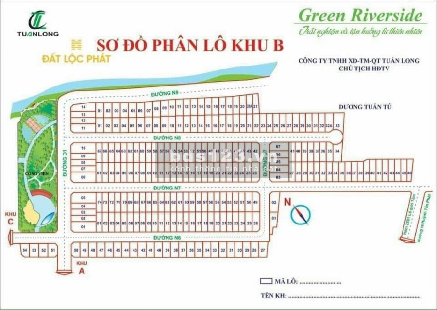 Bán lô đất góc 2 mặt tiền khu dân cư Anh Tuấn Green Riverside Nhà Bè, giá bán 6.7 tỷ
