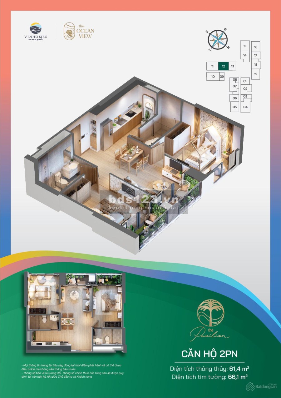Căn hộ P1 tại tháp the Pavilon tại chung cư Vnhomes Ocean Park giá tốt, tiện ích đủ