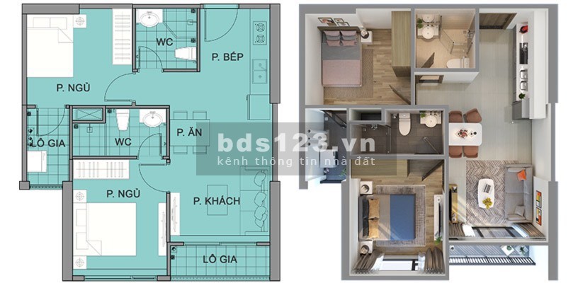 Chính chủ gửi bán căn 2 ngủ 2wc 60m2 giá 1.85 tỷ tại Vinhomes Smart City