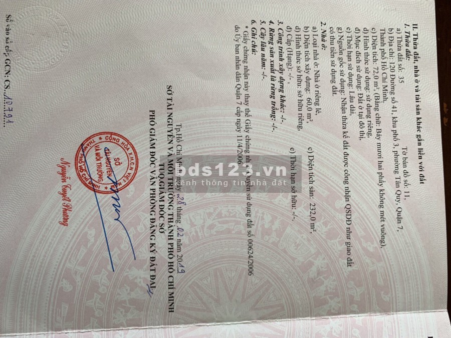 Bán nhà nguyên căn 1 trệt 3 lầu mặt tiền đường số 41, Tân Quy, giá bán chỉ 12.2 tỷ, lhcc