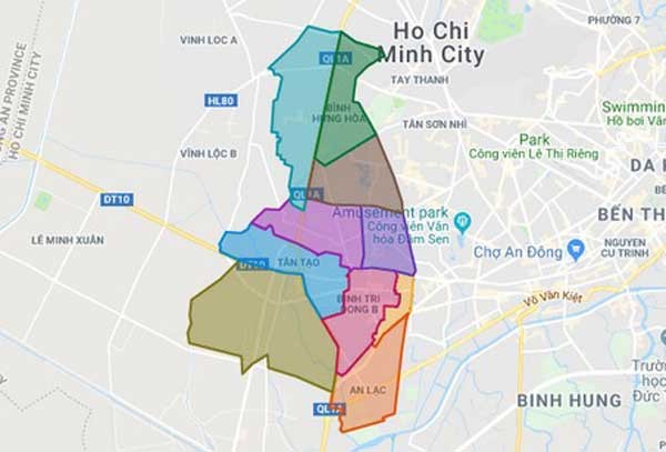 Bản đồ mặt bằng Bình Tân