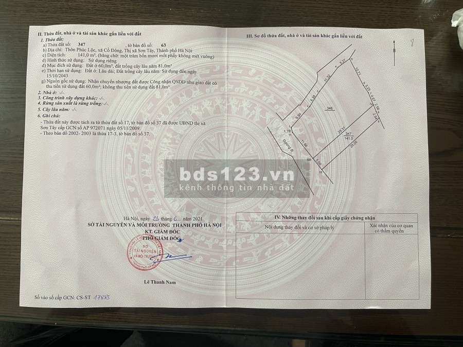 Nhỉnh hơn 1 tỷ có ngay lô đất siêu đẹp sát chợ tại Cổ Đông - Sơn Tây