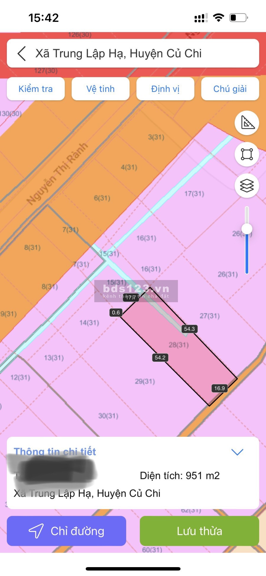 Cần bán gấp đất thổ cư 1000m2 đường nguyễn thị rành, giao với TL2 và cao tốc Mộc Bài giá 3tr2/m2