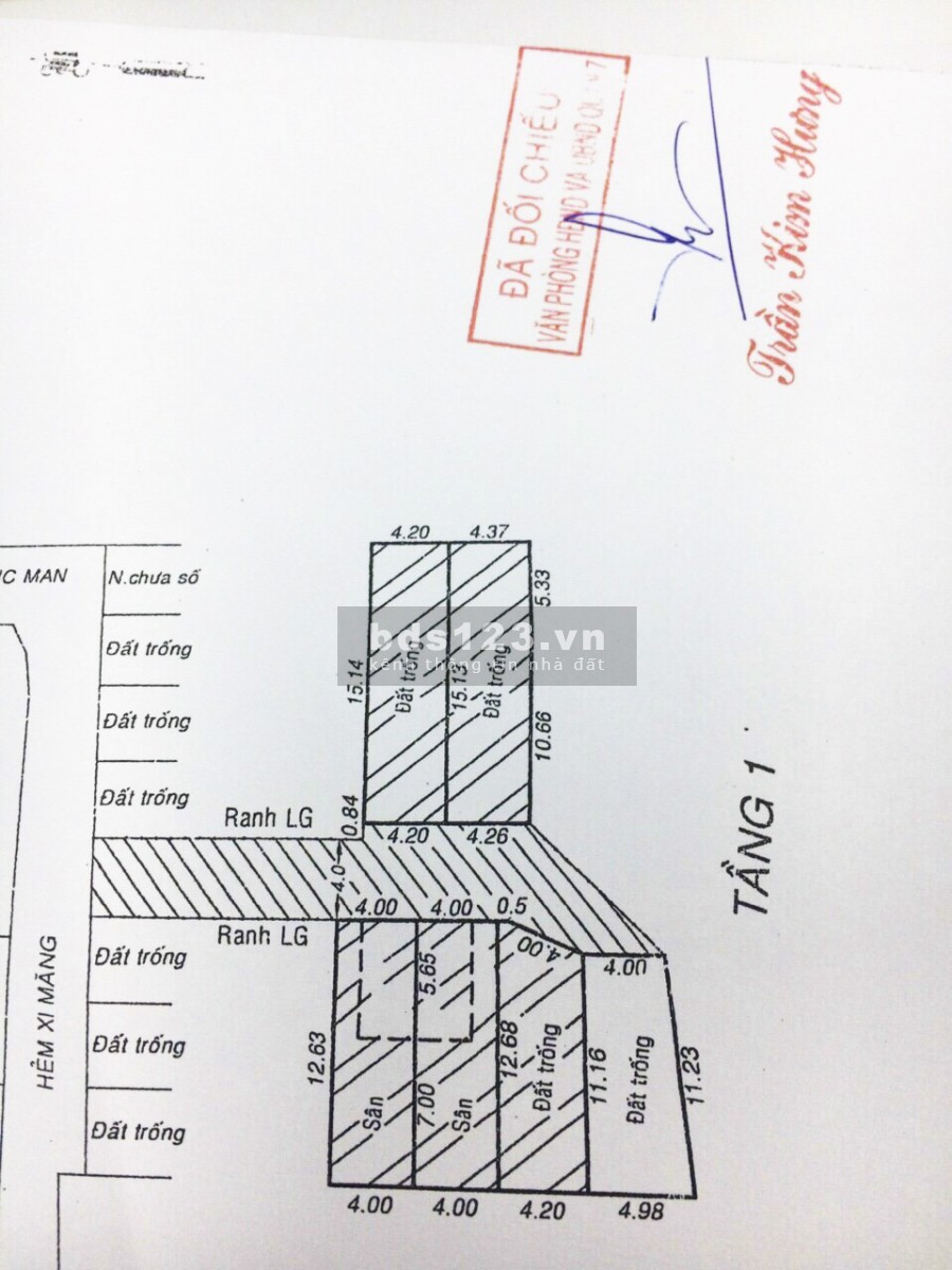 Bán lô đất 1/1M đường Lý Phục Man, phường Bình Thuận, Quận 7 giá bán 3.9 tỷ, lhcc