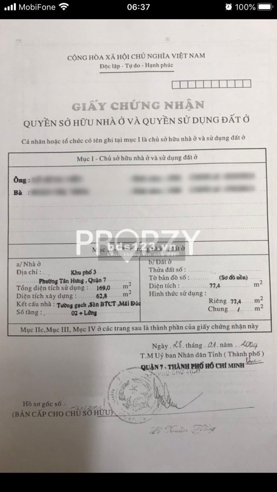 Bán nhà nguyên căn hẻm xe hơi 1 xẹt đường Trần Xuân Soạn, phường Tân Hưng, Quận 7