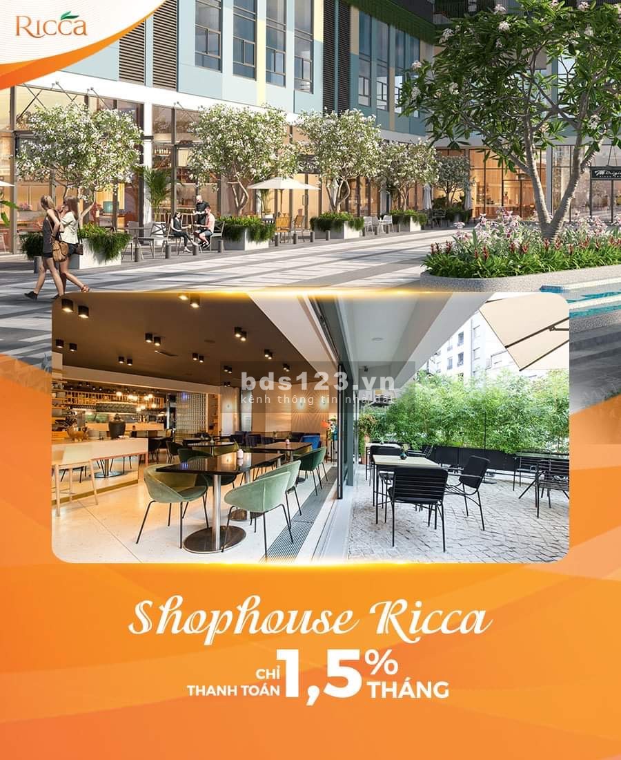 Chỉ 37 triệu/m2 sở hữu Shophouse Ricca View Công viên tuyệt đẹp. Giá tốt nhất TP Thủ Đức