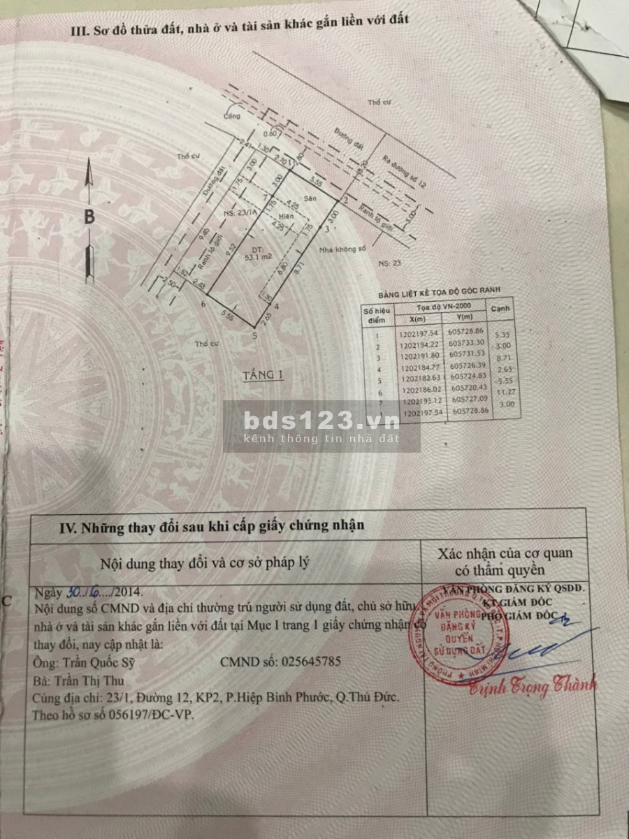 Bán căn mặt tiền ngang 5.5 - dài 14.5, diện tích 79.5m2, đường 6m liên hệ 0909675837