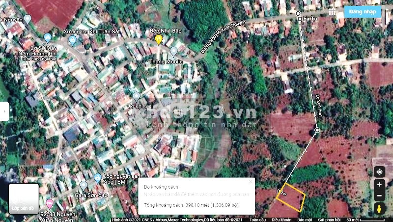 Bán đất rẫy sát tron trung tâm thành phố Buôn Ma Thuột, giá bán 3 tỷ, diện tích 2127m2