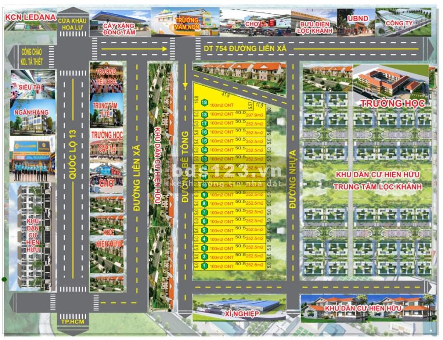Bán đất nền giá rẻ ở Lộc Khánh đầu tư sinh lời cao, khu dân cư đường lớn, xe vào tận đất
