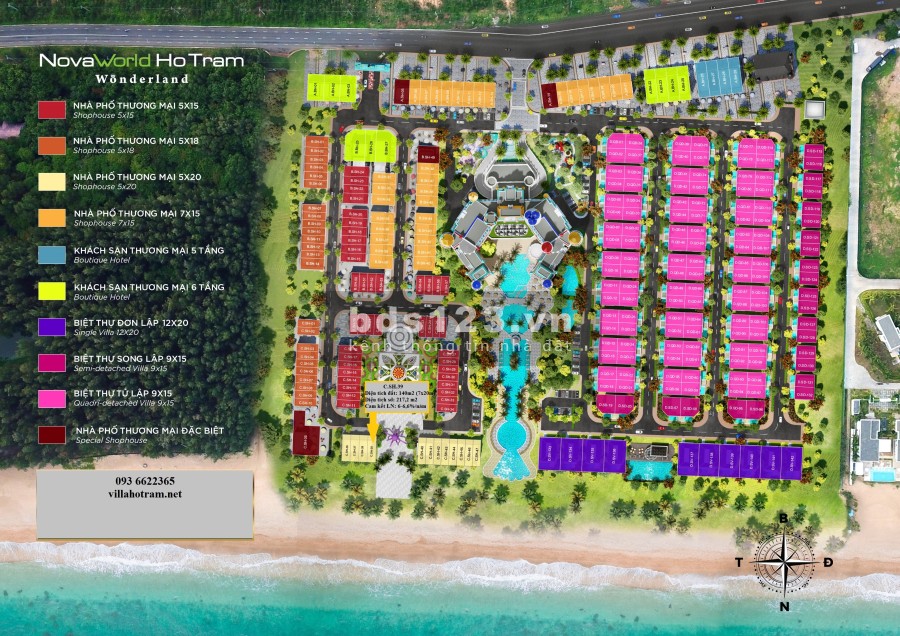 Shophouse mặt tiền biển Wonderland thuộc Novaworld Hồ Tràm, cam kết lợi nhuận 6,6%/năm