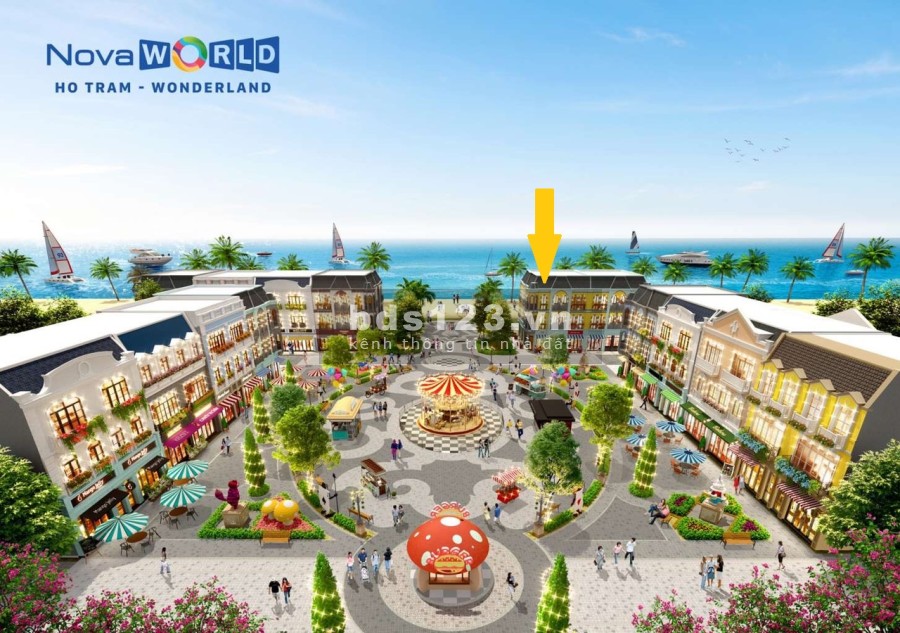 Shophouse mặt tiền biển Wonderland thuộc Novaworld Hồ Tràm, cam kết lợi nhuận 6,6%/năm