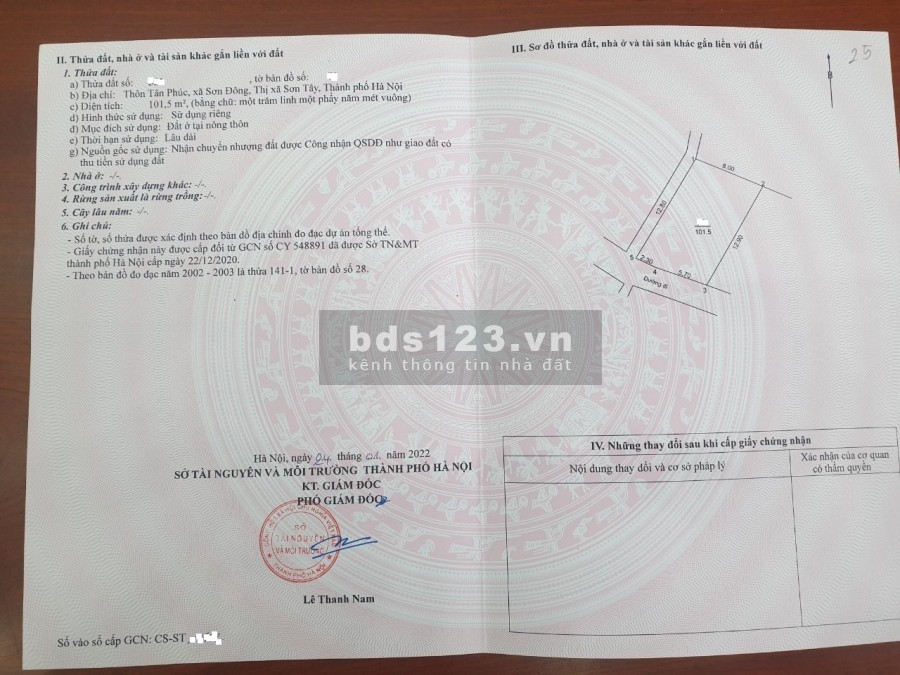 Bán đất đường Quốc Lộ 21A, Thị Xã Sơn Tây, TP. Hà Nội liên hệ 0982223337, giá tốt