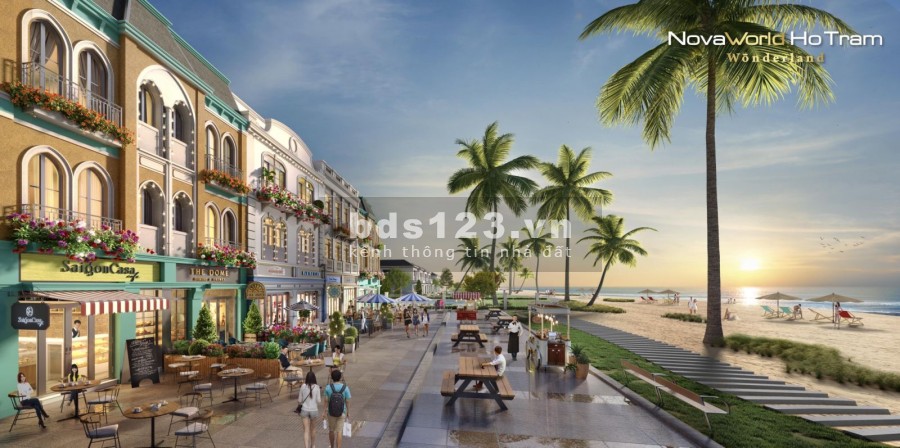 Shophouse mặt tiền biển Wonderland thuộc Novaworld Hồ Tràm, cam kết lợi nhuận 6,6%/năm