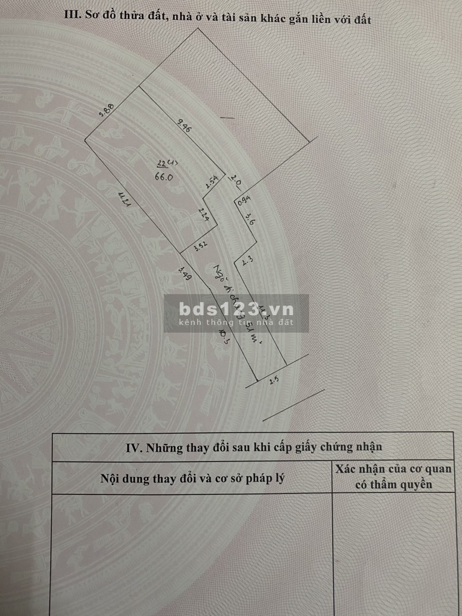 Chính chủ cần bán lô đất 66m ở Xã Ngũ Hiệp - Thanh Trì giá bán đầu tư sinh lời cao, lhcc