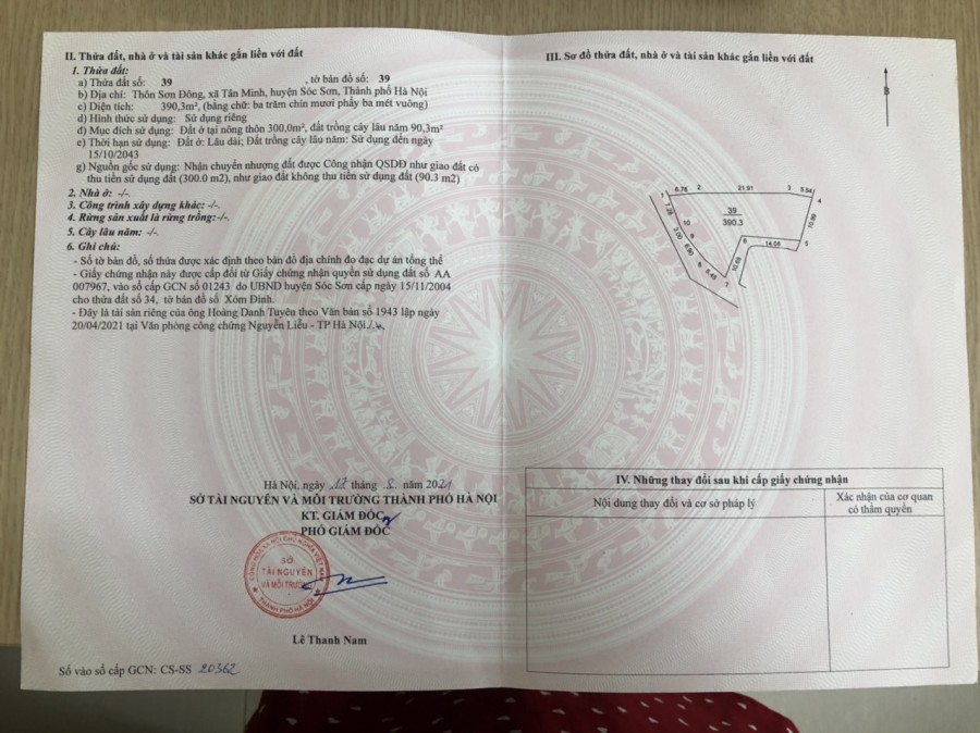 Chính chủ cần chuyển nhượng lô đất đẹp tại Tân Minh, Sóc Sơn liên hệ 0963886233
