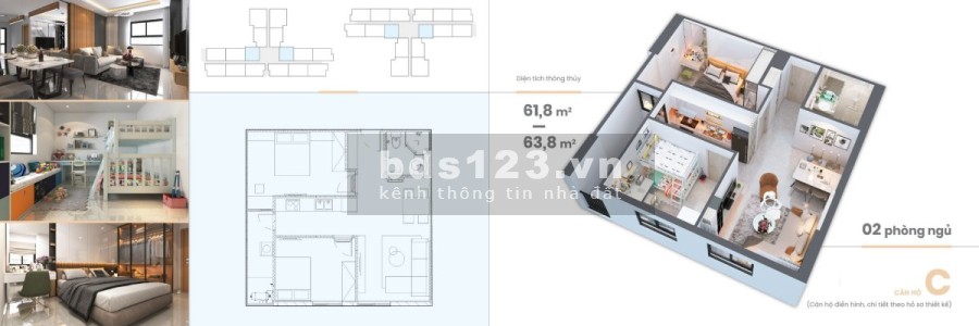 Bán căn hộ 2 phòng ngủ, CT3 Vĩnh Điềm Trung Nha Trang, View hồ bơi, công viên