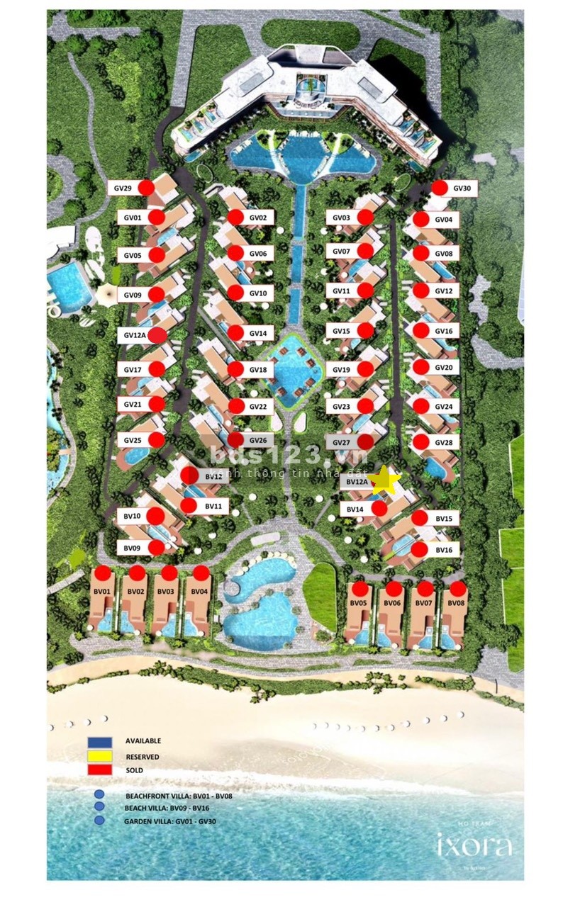 Cần bán căn Beach villa (biệt thự view biển) dự án Ixora Hồ Tràm, liên hệ 0902012828