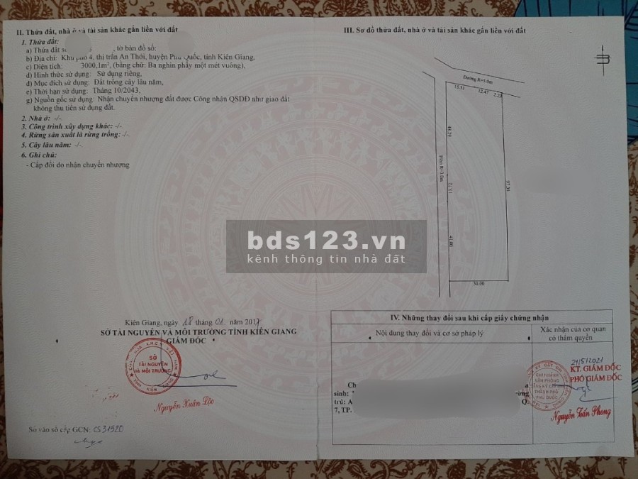 Bán 3 công đất An Thới Phú Quốc, giá bán 6 tỷ/công, vị trí đẹp, khu dân cư đông đúc, giá tốt