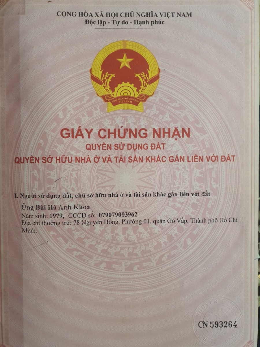 Cần bán lô đất Tân Xuân Hóc Môn Nở Hậu giá 5 tỷ 3 diện tích 6x28, có hoa hồng cho môi giới