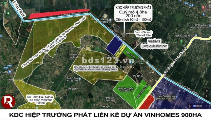 Chỉ còn 20 lô đất nền DT từ 80-110m2 liền kề VinCity Đức Hòa 900ha; siêu sở thú Safari Mỹ Quỳnh