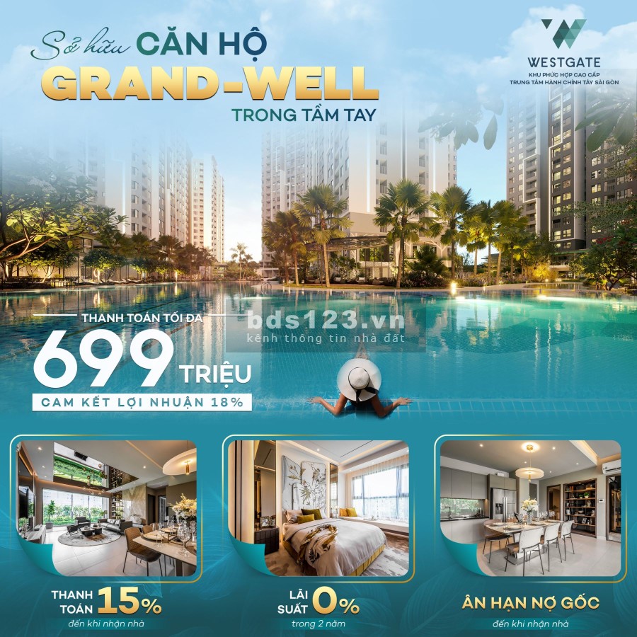 Bán Căn Hộ West Gate Bình Chánh, 2PN Thanh Toán 599tr Nhận Nhà
