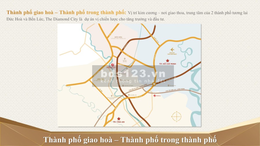 Long An bứt phá tiền lực khi dân cư Diamond City mỏ vàng tương lai tiện ích đủ, giá tốt
