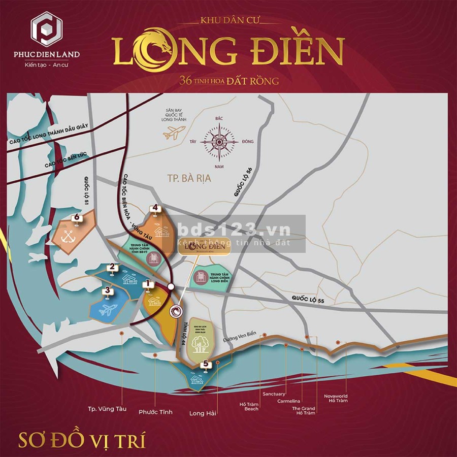 Đất nền dự án khu dân cư Long Điền, sổ hồng riêng chính chủ, hạ tầng hoàn tiện, giao thông đồng bộ