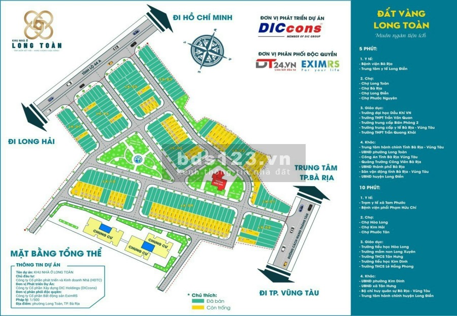 Khu nhà ở Long Toàn trung tâm thành phố Bà Rịa, đầu tư sinh lời ngay giá 24 triệu/m2
